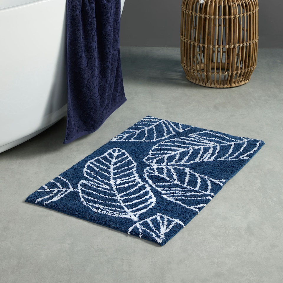 image 1 of Fusion Matteo Bath Mat Navy
