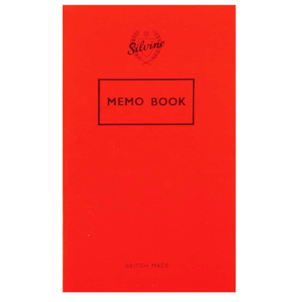Silvine Memo 72 Page Feint Notebook - Red - 15.9 x 9.5cm