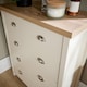 image 4 of Chest of Drawers Oak Top Metal Handles Bedroom Storage Furniture | White