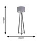image 3 of ValueLights Lottie Black Wood Tripod Floor Lamp with Grey and Chrome Drum Shade | Grey