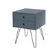 image 4 of Options Telford 2 Drawer Bedside Cabinet - Contemporary Painted Nightstand with Metal Hairpin Legs | Blue | Blue | One Size | 1