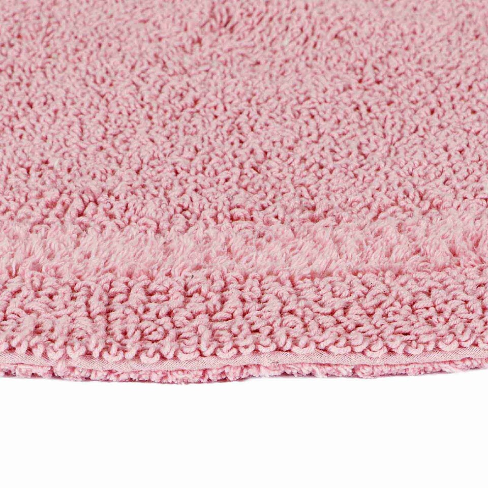 image 1 of Homescapes Luxury Reversible Cotton Shower Mat - Blush Pink Pink