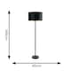image 3 of ValueLights Charlie Black Floor Lamp Black Velvet Gold Shade 