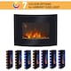 image 4 of HOMCOM Led Wall Mounted Fireplace Curved Glass Electric Fire Place Fire Place 7 Colour Side Lights Slimline, 9001800W, 65cm  52cm