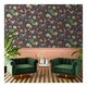 image 4 of World of Wallpaper Brigette Floral Wallpaper - Black/Multicoloured - 10m x 52cm Black