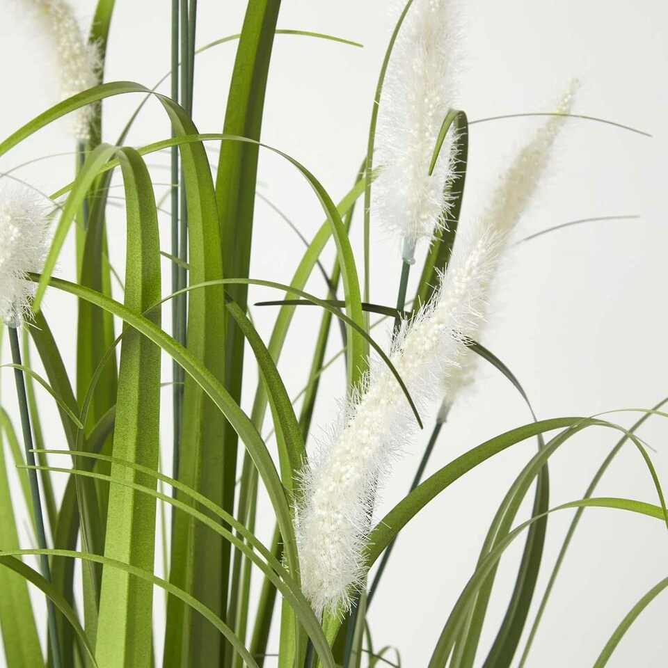image 1 of Homescapes Artificial Closed Flower Grass Plant In Rope Pot, 74 cm Tall