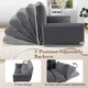 image 7 of COSTWAY Foldable Floor Sofa Upholstered Recliner Chair Grey