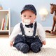 image 2 of BiBi Doll 20" Pebble Baby Doll Boy with Formal Bow Tie Outfit, Sounds & Dummy Toy
