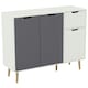 image 1 of Vida Designs 3 Door 1 Drawer Sideboard Buffet Cabinet Storage, White & Grey