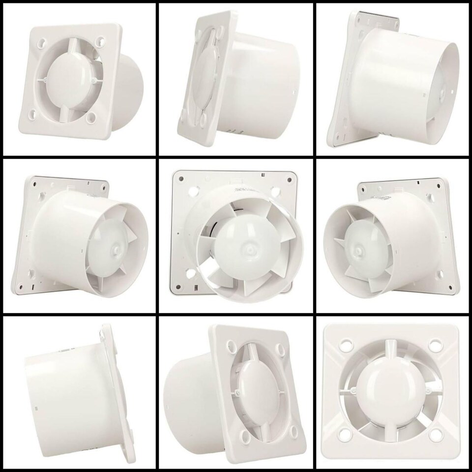 image 1 of 125mm Pull Cord ORION Extractor Fan White ABS Front Panel Wall Ceiling Ventilation
