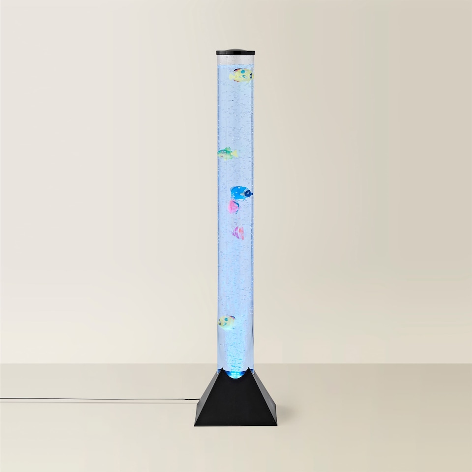 image 1 of ValueLights Colour Changing Novelty Sensory Fish Bubble Lamp 80cm