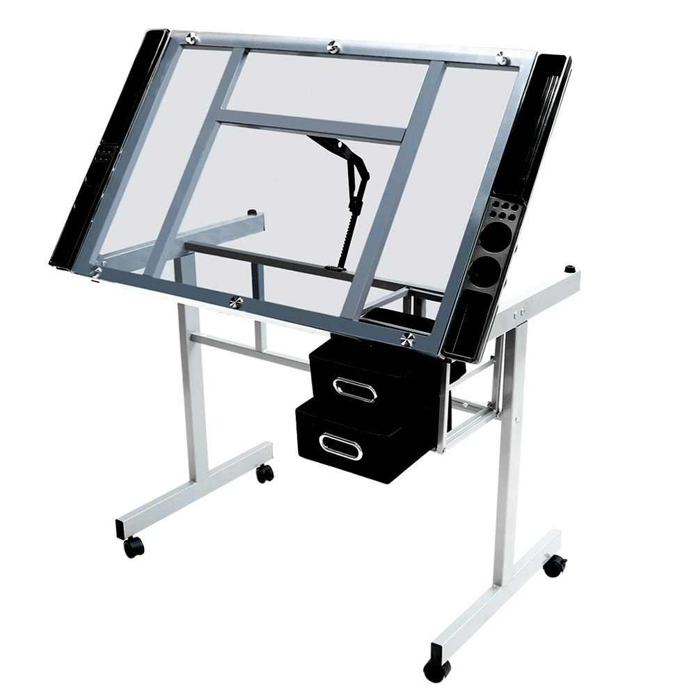 Yaheetech Adjustable Drafting Drawing Craft Table | Black