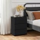 image 2 of Yaheetech Minimalist End Table with 3 Drawers Black