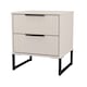 image 4 of Menai 2 Drawer Compact Bedside Cabinet in Kashmir Matt (Ready Assembled) | Cream | Kashmir Matt
