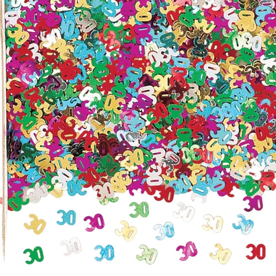 Amscan Metallic Numerical 30th Confetti - Multicoloured - One Size