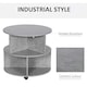 image 9 of 2 Tier Round Coffee Tea Table End Side Desk Sector Divider Shelves Storage Brown