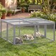 image 2 of PawHut Rabbit Hutch Outdoor, Foldable & Portable, Rabbit Cage w/ Open Top | Grey | Grey, Silver | 110 x 105 x 50 cm