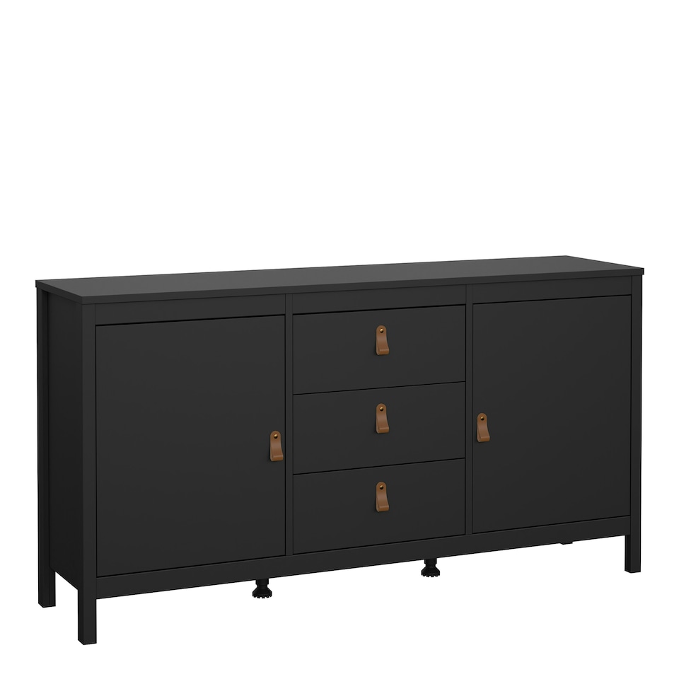 image 1 of Barcelona Sideboard 2 Doors 3 Drawers in Matt Black