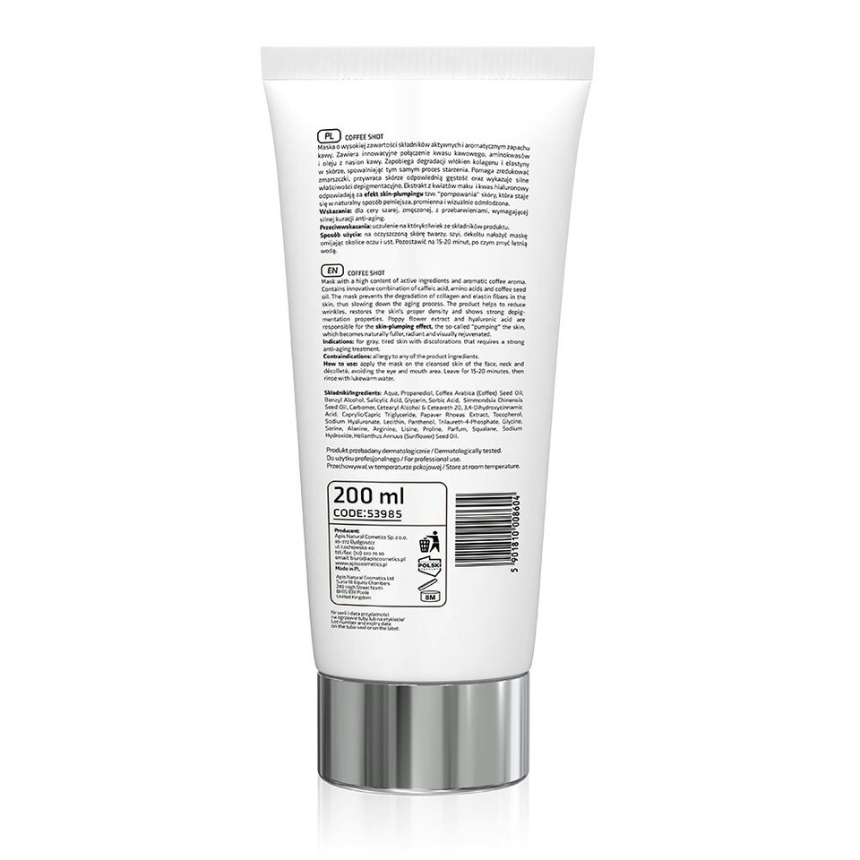 image 1 of Apis Professional Coffee Shot Bioactive Mask with Caffeic Acid and Coffee Seed Oil 200ml