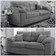 image 2 of Collingdale Grey Jumbo Cord Upholstered 3 + 2 Sofa Set Grey | Grey | 2