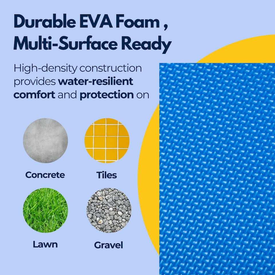 image 1 of Straame EVA Foam Garden Kneeling Pad, Blue – 45x28x4cm with Handle