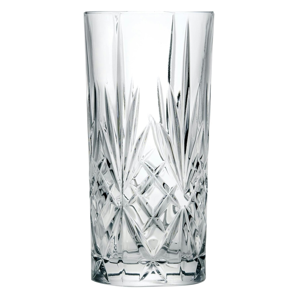 image 1 of RCR Crystal Melodia Highball Glasses - 360ml - Pack of 6 - Juice Glass Dishwasher Safe Drinking Glass Drinks Glass Clear