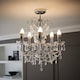 image 2 of ValueLights 5 Way Silver Chrome Ceiling Light Chandelier With Lead Crystal Droplets | Chrome