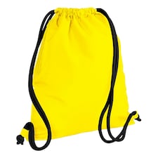 Bagbase Icon Drawstring Bag/Gymsac - Yellow/Black - One Size Yellow | One Size