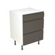 image 1 of 3 Drawer Base Unit 600mm w/ J-Pull Cabinet Door - Super Gloss Graphite Grey | Super Gloss Graphite