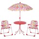 image 1 of Outsunny Kids Folding Picnic Table Chair Set Butterfly Pattern Outdoor Parasol