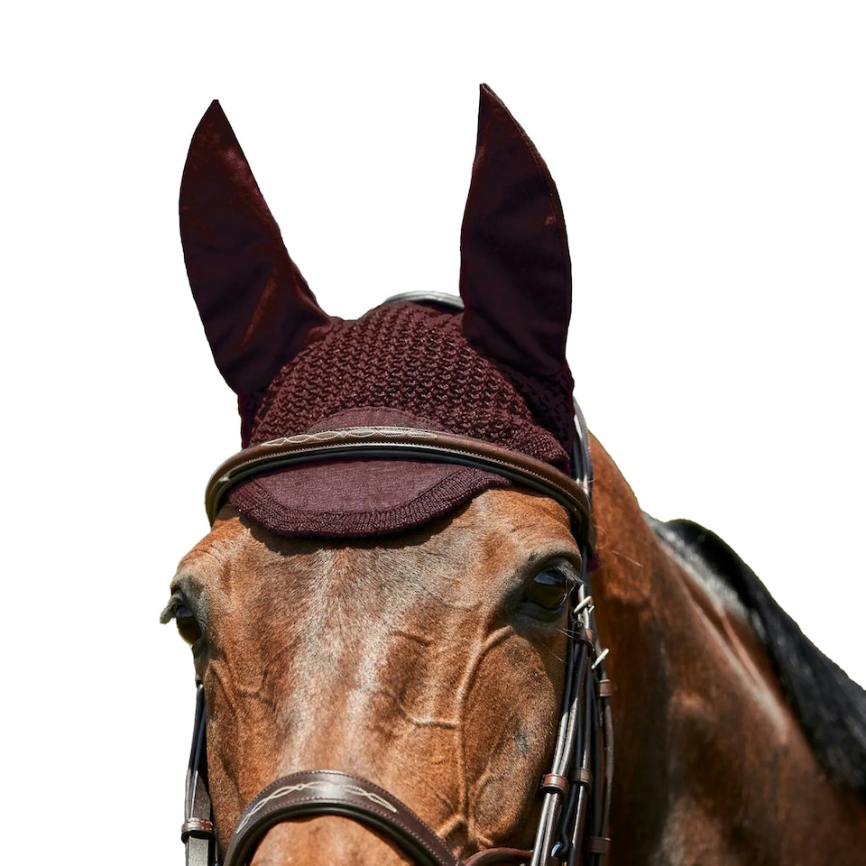 image 1 of Weatherbeeta Prime Ear Bonnet - Mulberry - Pony