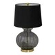 image 1 of Luxton Fluted Lamp with Velvet Shade - Glass - L38 x W38 x H64 cm - Black Black