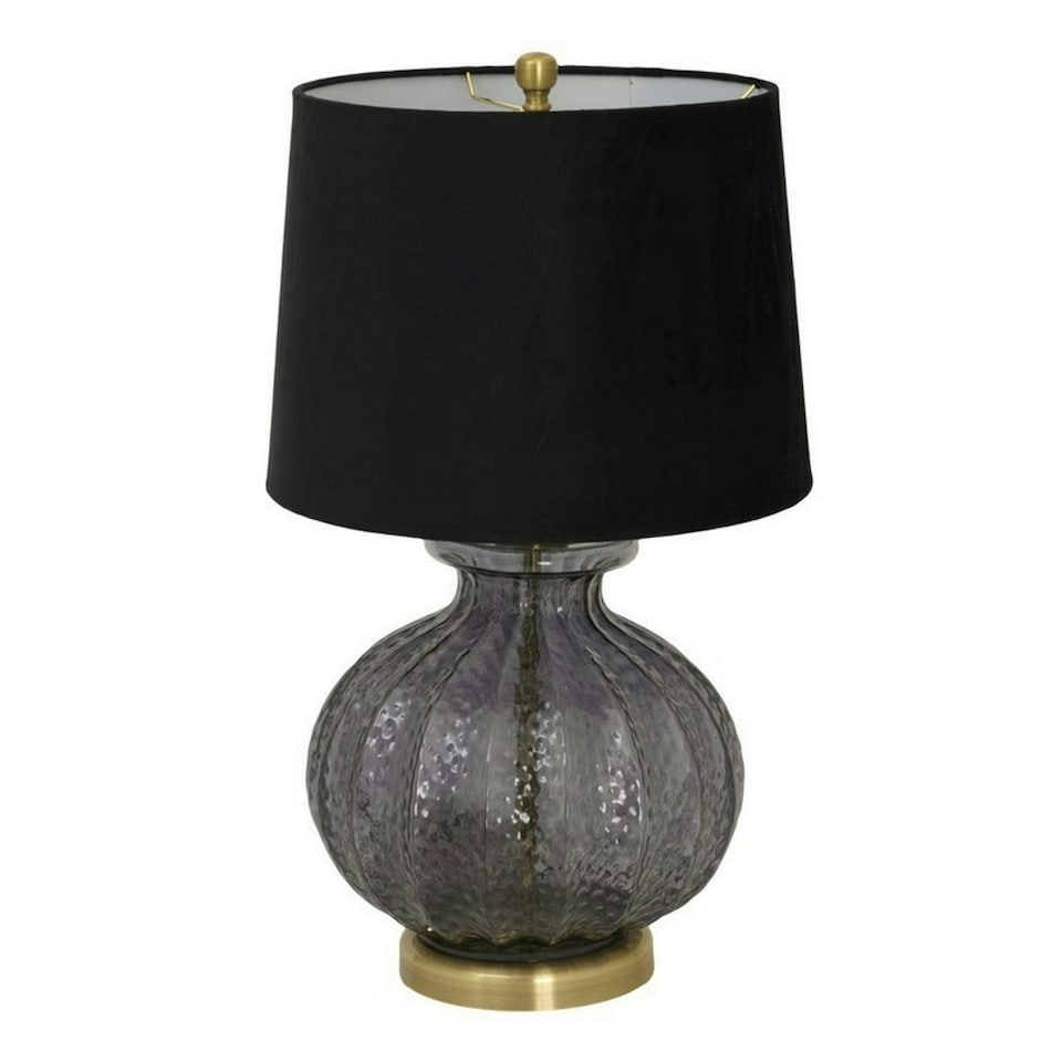 image 1 of Luxton Fluted Lamp with Velvet Shade - Glass - L38 x W38 x H64 cm - Black Black