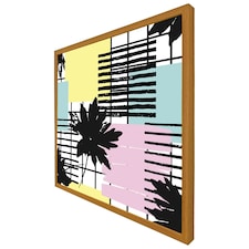 Geometric shape & leaf print (Picture Frame) Brown | Oak | M