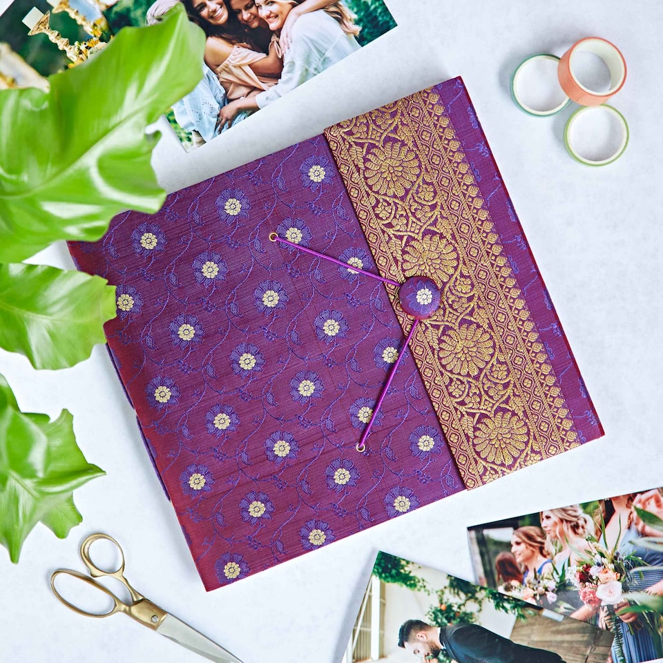 image 1 of Large Sari Fabric Photo Album