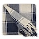 image 1 of Comfy Check Collection Recycled Cotton Throw in Navy (70" x 100") Blue | Blue