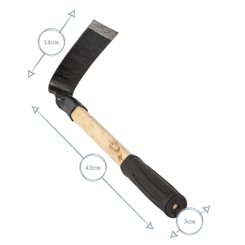 image 1 of Harbour Housewares Steel Garden Hand Hoe - 43cm - Natural