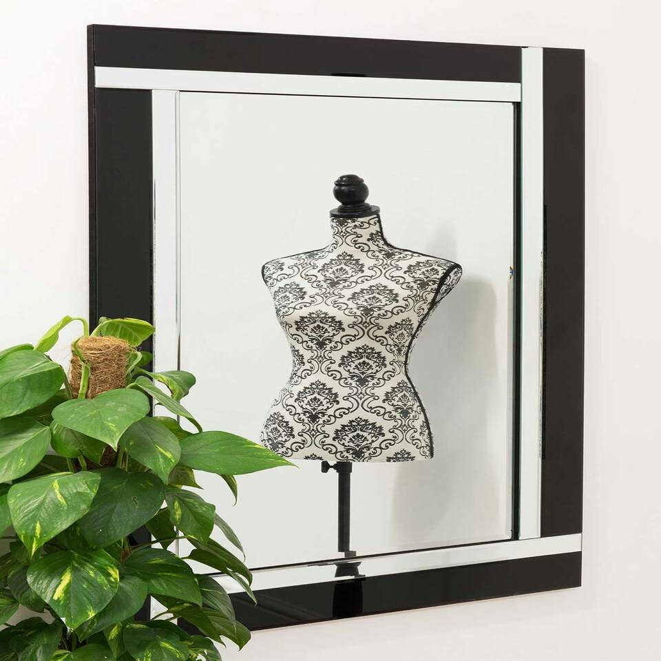 image 1 of Aston Black All Glass Dress Mirror 120 x 80 CM Black