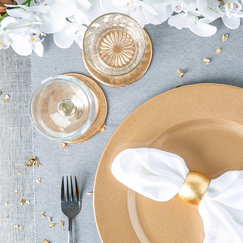 image 1 of Argon Tableware 18 Piece Metallic Charger Plates Set - Gold