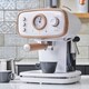 image 2 of Cooks Professional 15-Bar Retro Espresso Coffee Machine 1.2L with Frothing Steam Wand | White | Nordic White