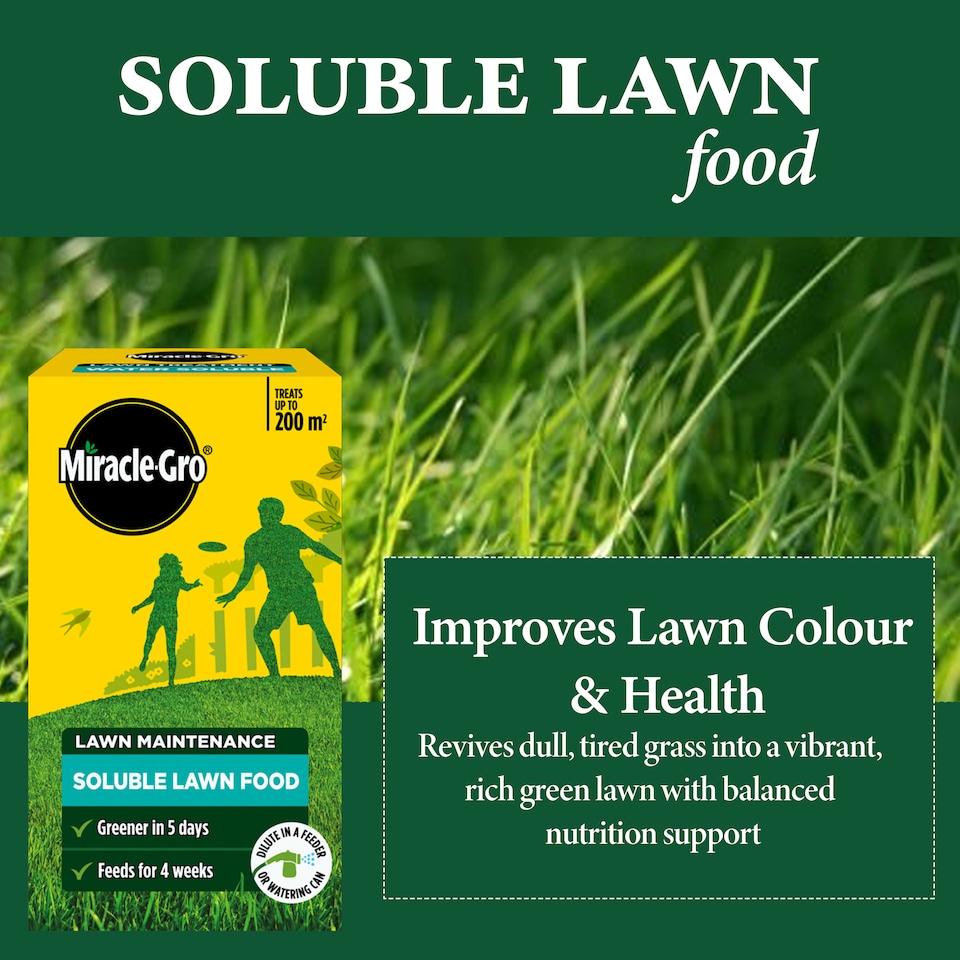 image 1 of Miracle Gro Water Soluble Lawn Food Richer Greener Lawn Feed With Iron 1kg