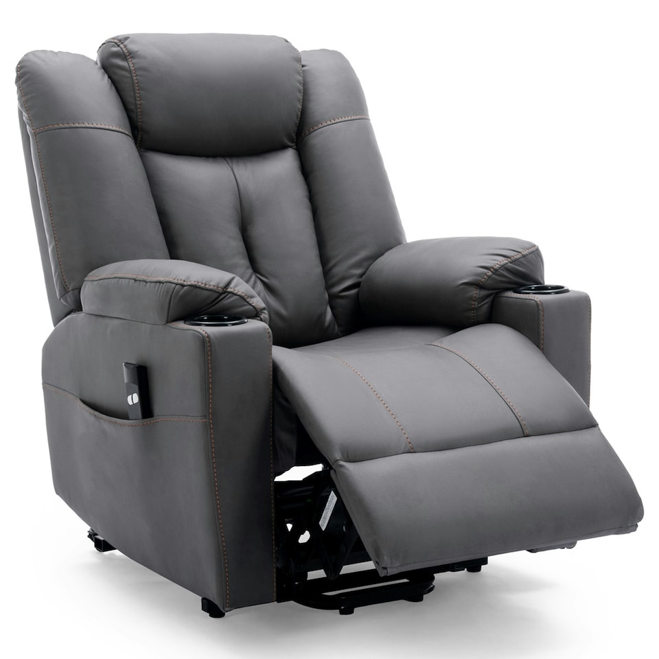 image 1 of Afton Technology Fabric Single Motor Rise Recliner Lift Mobility Chair (Charcoal)