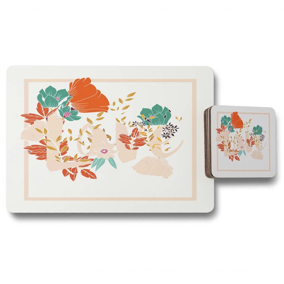 Love & Flowers (Placemat & Coaster Set)