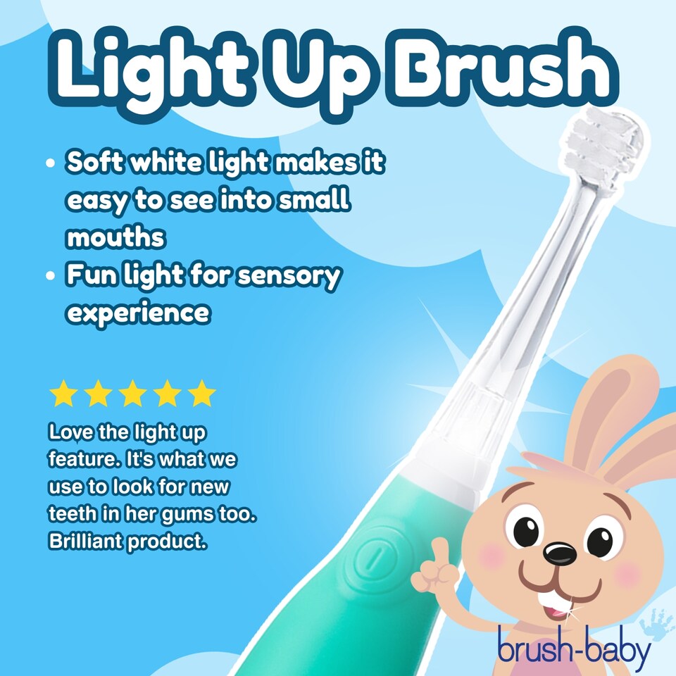 image 1 of Brush Baby BabySonic® Teal Electric Toothbrush for Toddlers
