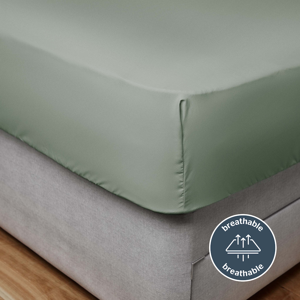 image 1 of Silentnight Supersoft Fitted Sheet, Sage