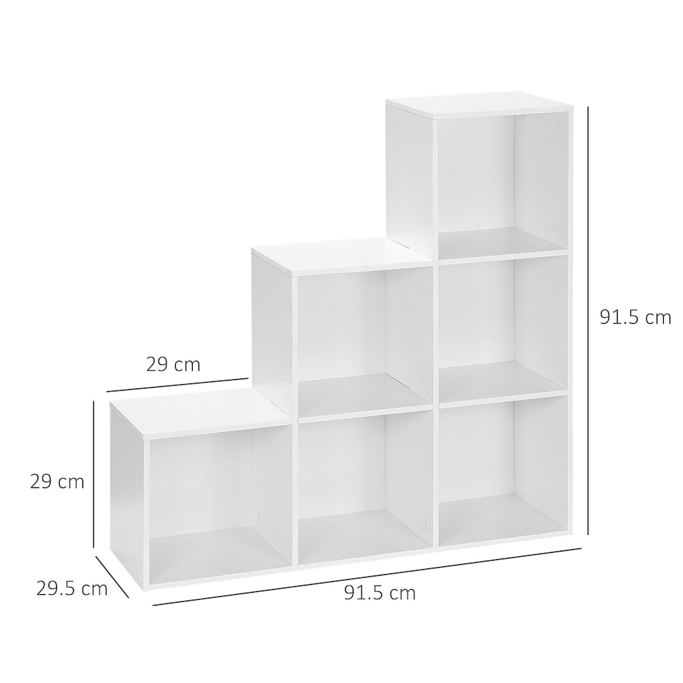 image 1 of HOMCOM Storage Cabinet with 6 Cubes Closet Organiser with 3-Tier Shelf, White
