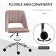 image 5 of Vinsetto Mid-Back Swivel Home Office Chair Scallop Computer Chair Pink