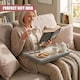 image 4 of GEEZY Good Food Good Mood Design Wooden Lap Serving Tray with Bean Bag Cushion 44x34cm