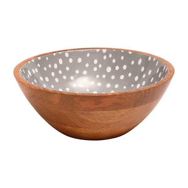 dexam Sintra Mango Wood Spotted Salad Bowl - Stone