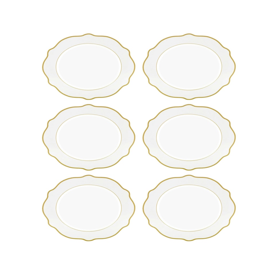 image 1 of Jaswely Collection Porcelain Side Plates, Set of 6 (White)